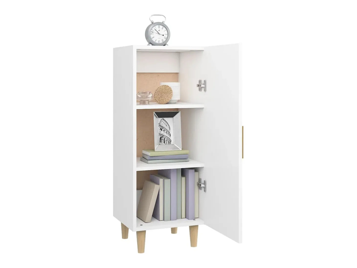 Aparador de madera contrachapada blanco 34,5x34x90 cm ES54675