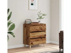 Aparador de madera contrachapada envejecida 60x35x70 cm