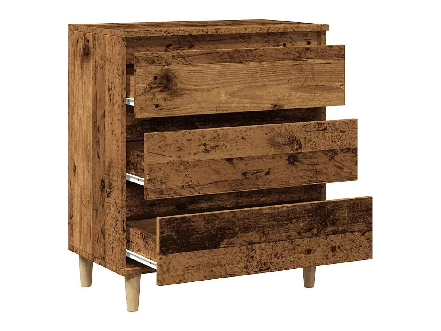 Aparador de madera contrachapada envejecida 60x35x70 cm