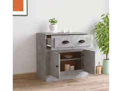 Aparador de madera contrachapada gris hormigón 70x35,5x67,5 cm ES13262