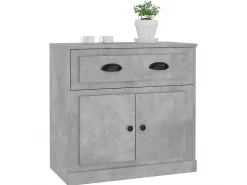 Aparador de madera contrachapada gris hormigón 70x35,5x67,5 cm ES13262