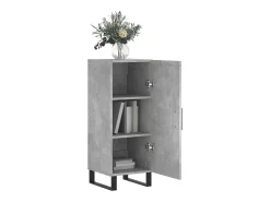 Aparador de madera contrachapada gris hormigón 34,5x34x90 cm