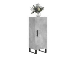 Aparador de madera contrachapada gris hormigón 34,5x34x90 cm