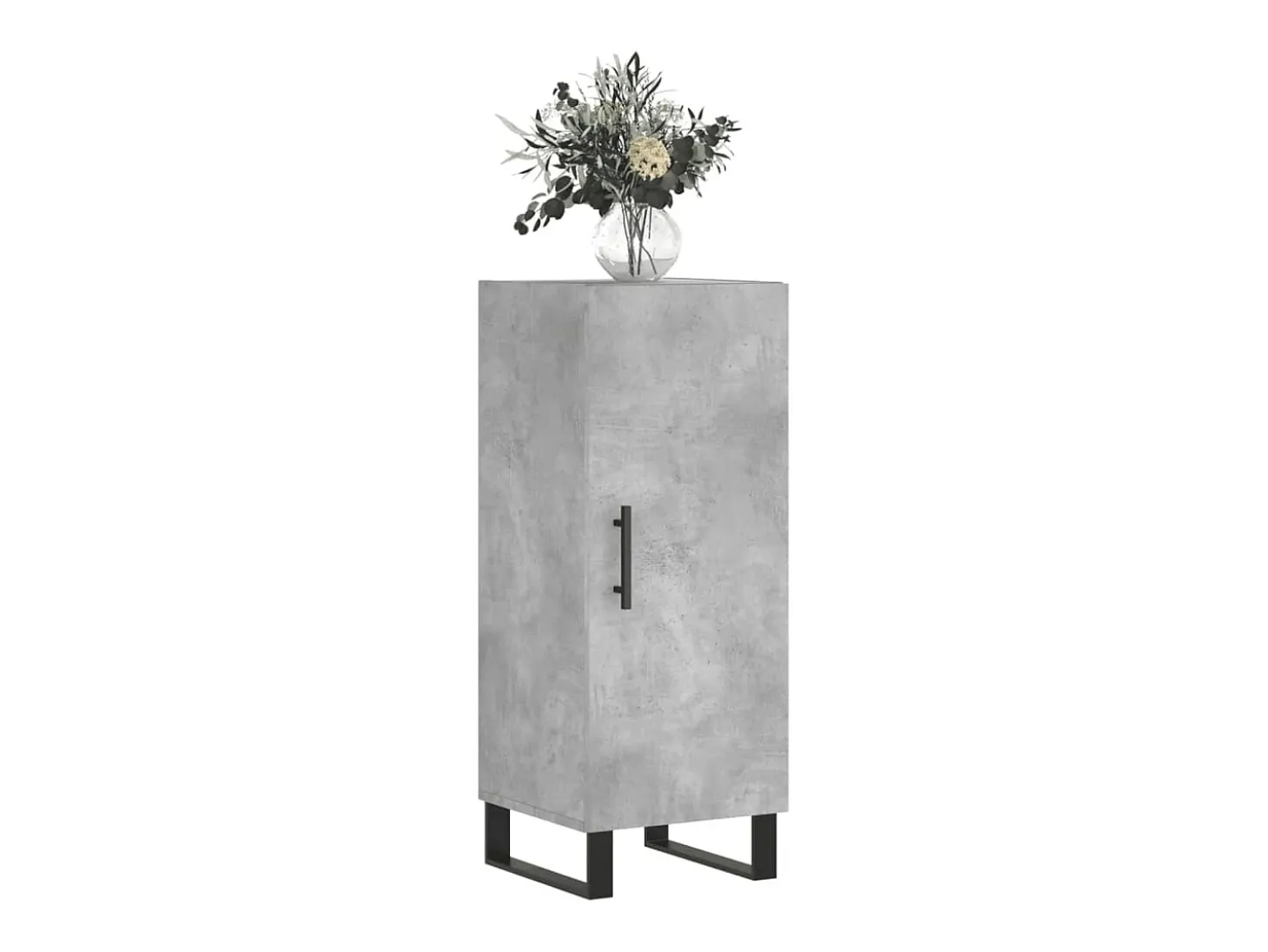 Aparador de madera contrachapada gris hormigón 34,5x34x90 cm