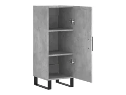 Aparador de madera contrachapada gris hormigón 34,5x34x90 cm