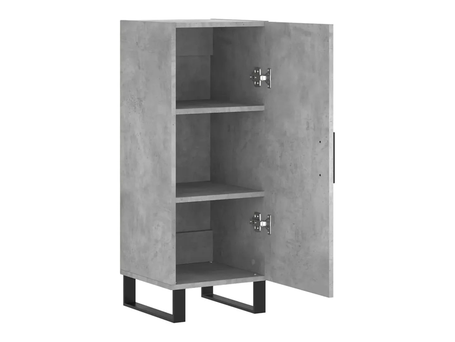 Aparador de madera contrachapada gris hormigón 34,5x34x90 cm