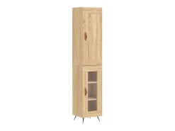 Aparador de madera contrachapada roble Sonoma 34,5x34x180 cm