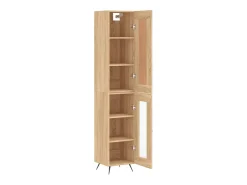 Aparador de madera contrachapada roble Sonoma 34,5x34x180 cm