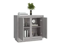 Aparador de madera contrachapada gris Sonoma 80x34x75 cm