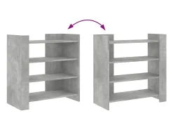Aparador de madera contrachapada gris hormigón 73,5x35x75 cm