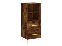 Aparador de madera contrachapada roble ahumado 34,5x34x180 cm