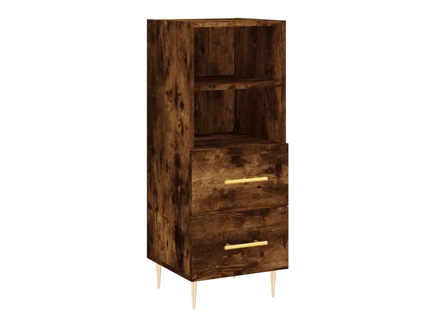 Aparador de madera contrachapada roble ahumado 34,5x34x180 cm