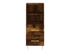 Aparador de madera contrachapada roble ahumado 34,5x34x180 cm