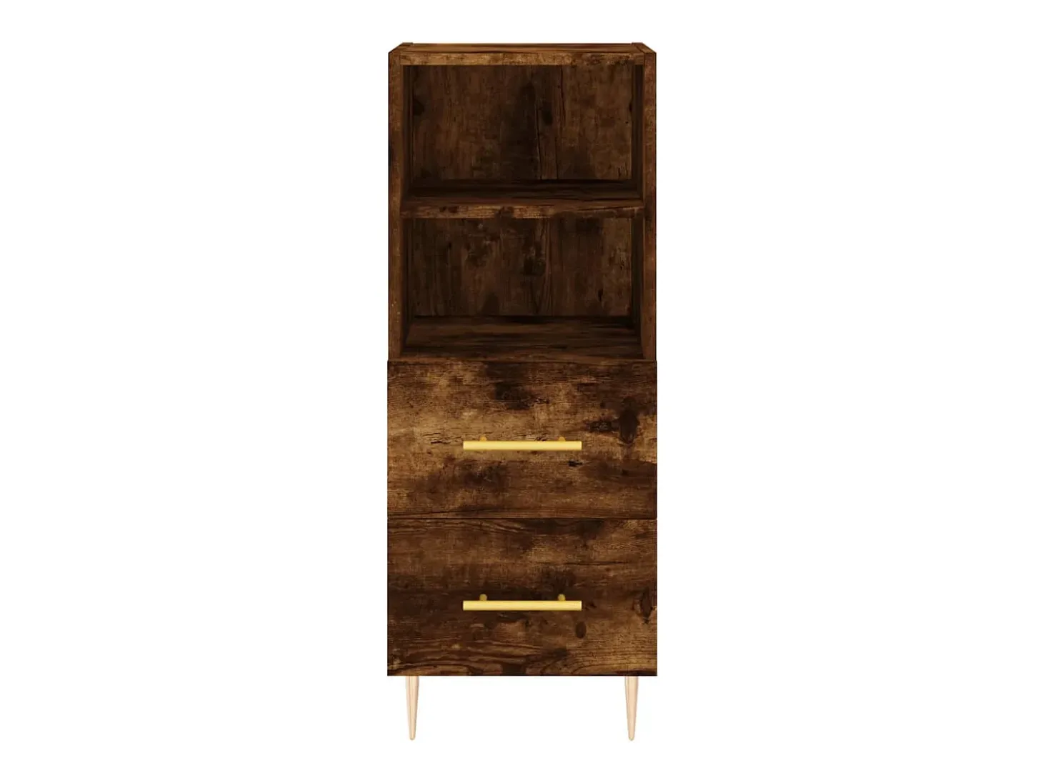 Aparador de madera contrachapada roble ahumado 34,5x34x180 cm
