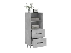 Aparador de madera contrachapada gris hormigón 34,5x34x90 cm ES36967