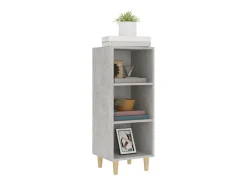 Aparador de madera contrachapada gris hormigón 34,5x32,5x90 cm