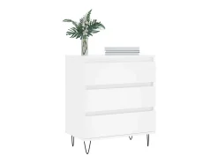 Aparador de madera contrachapada blanco 60x35x70 cm
