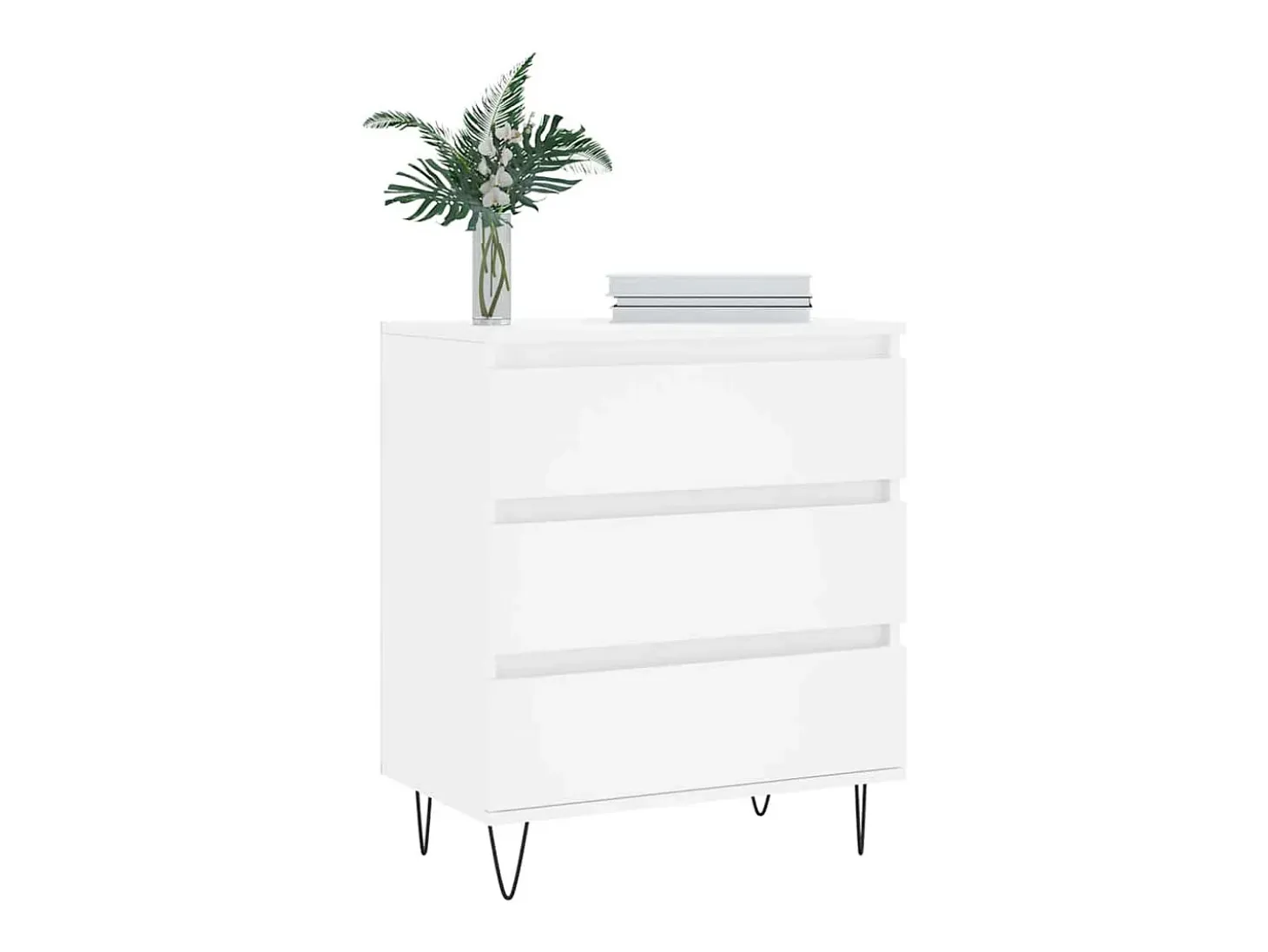 Aparador de madera contrachapada blanco 60x35x70 cm