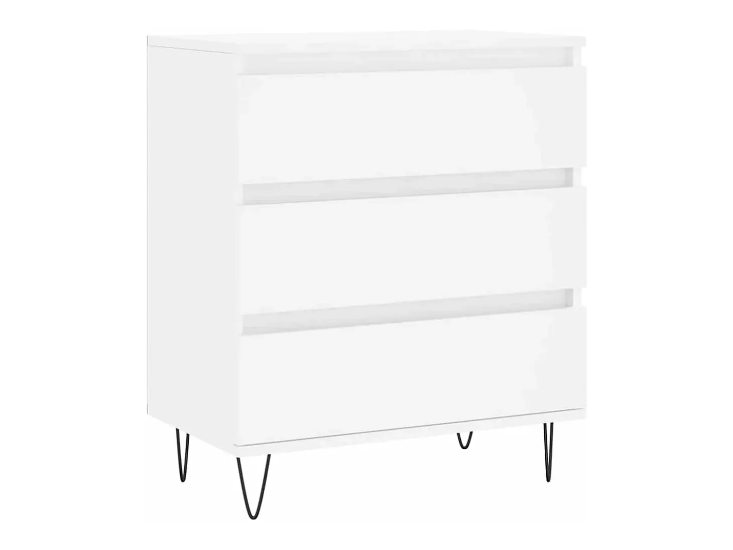 Aparador de madera contrachapada blanco 60x35x70 cm
