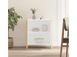 Aparador de madera contrachapada blanco 62x38x70 cm