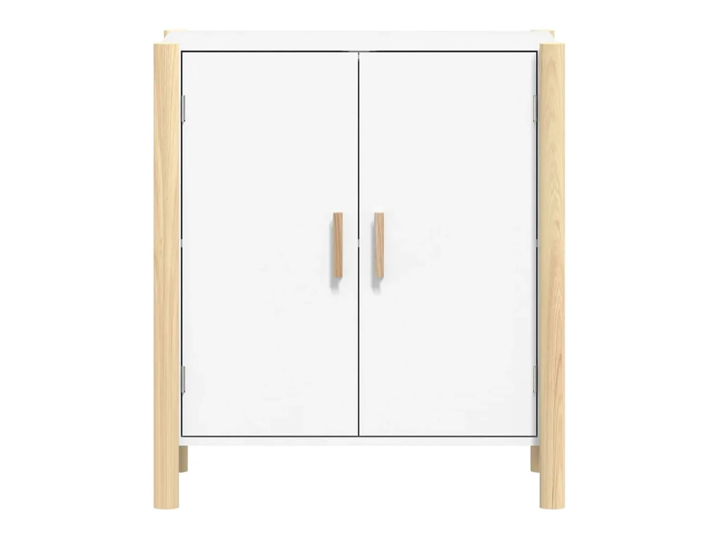 Aparador de madera contrachapada blanco 62x38x70 cm