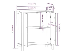 Aparador de madera contrachapada blanco 62x38x70 cm