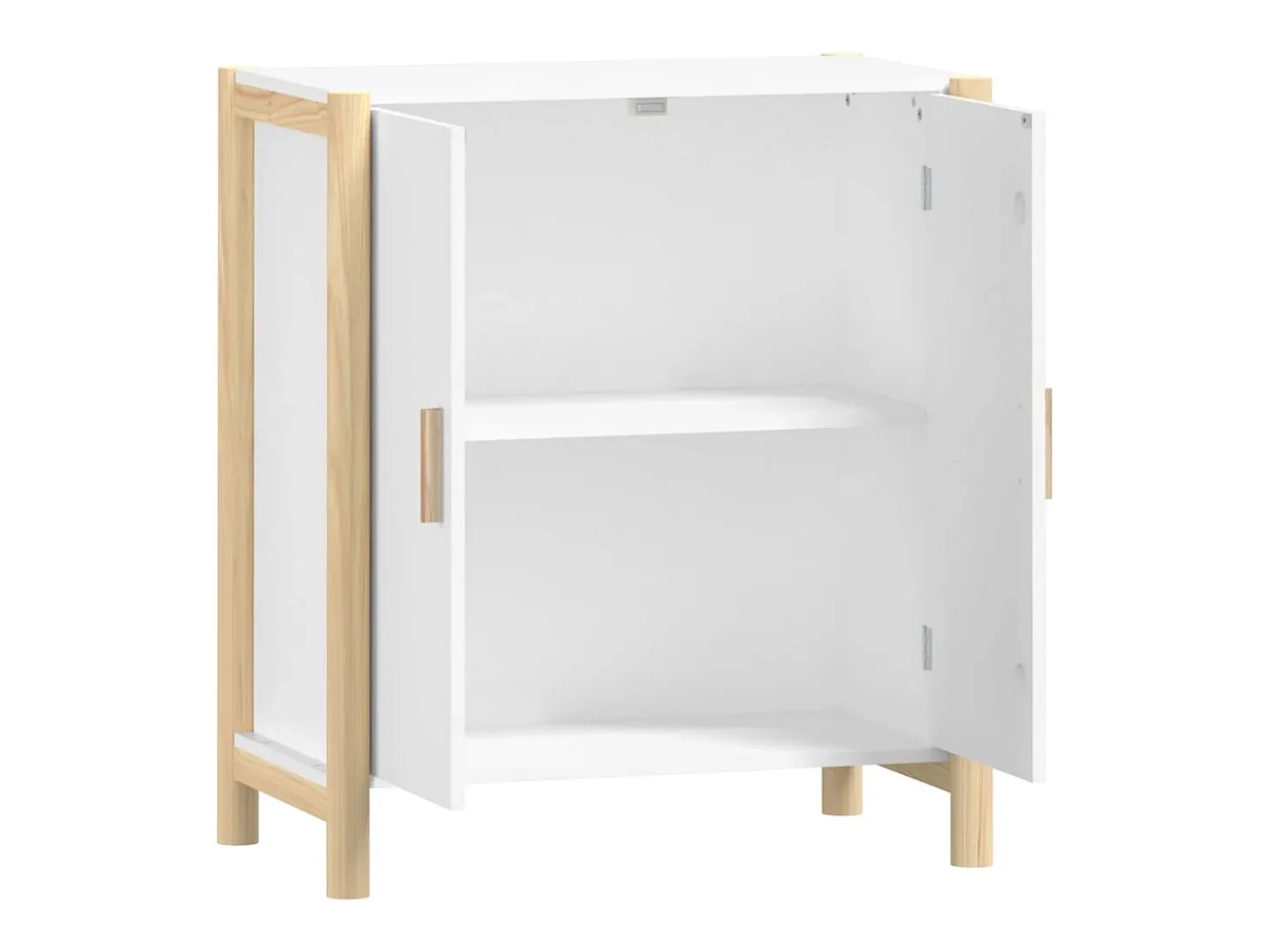 Aparador de madera contrachapada blanco 62x38x70 cm
