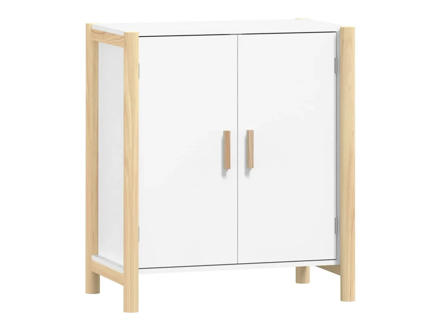 Aparador de madera contrachapada blanco 62x38x70 cm