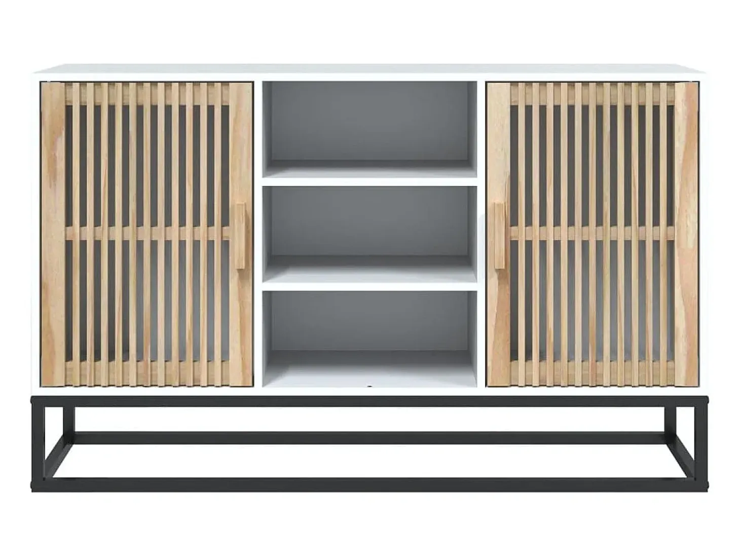 Aparador de madera contrachapada blanco 105x30x65 cm