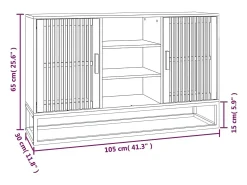 Aparador de madera contrachapada blanco 105x30x65 cm