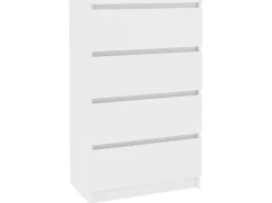 Aparador de madera contrachapada blanco 60x35x98,5 cm ES85725