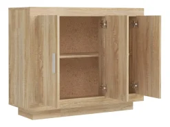 Aparador de madera contrachapada color roble Sonoma 92x35x75 cm