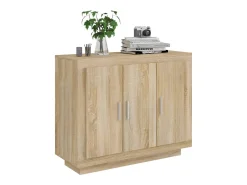Aparador de madera contrachapada color roble Sonoma 92x35x75 cm