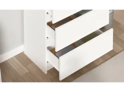 Aparador de madera contrachapada blanco 60x35x76 cm