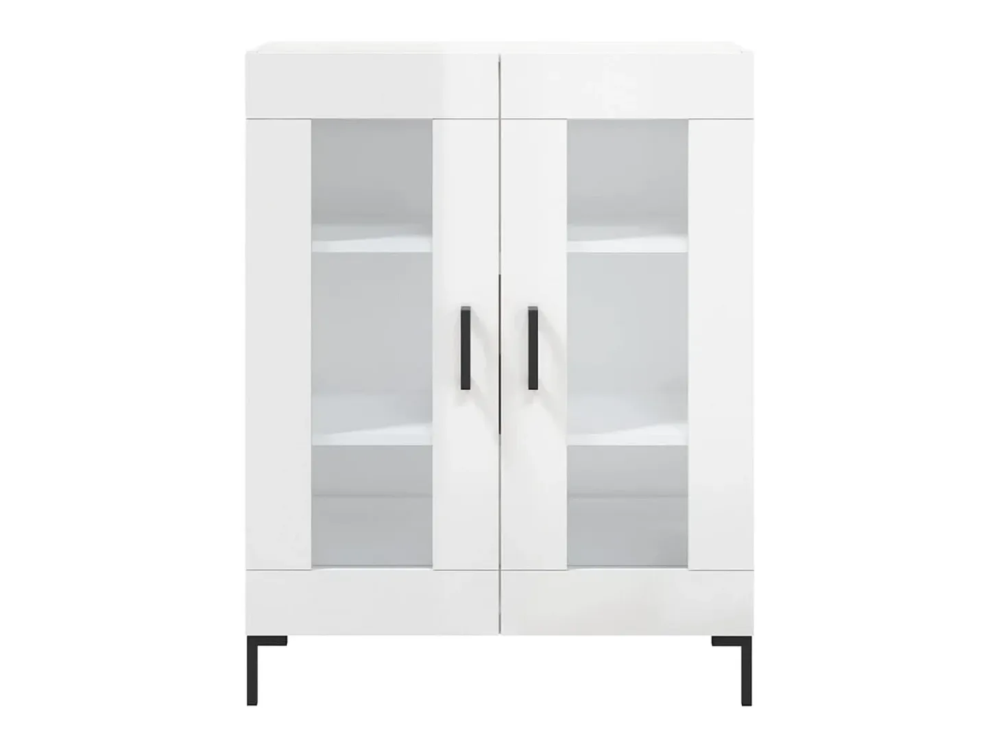 Aparador de madera contrachapada blanco brillante 69,5x34x90 cm ES95926