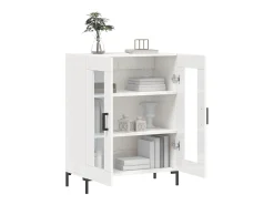 Aparador de madera contrachapada blanco brillante 69,5x34x90 cm ES95926