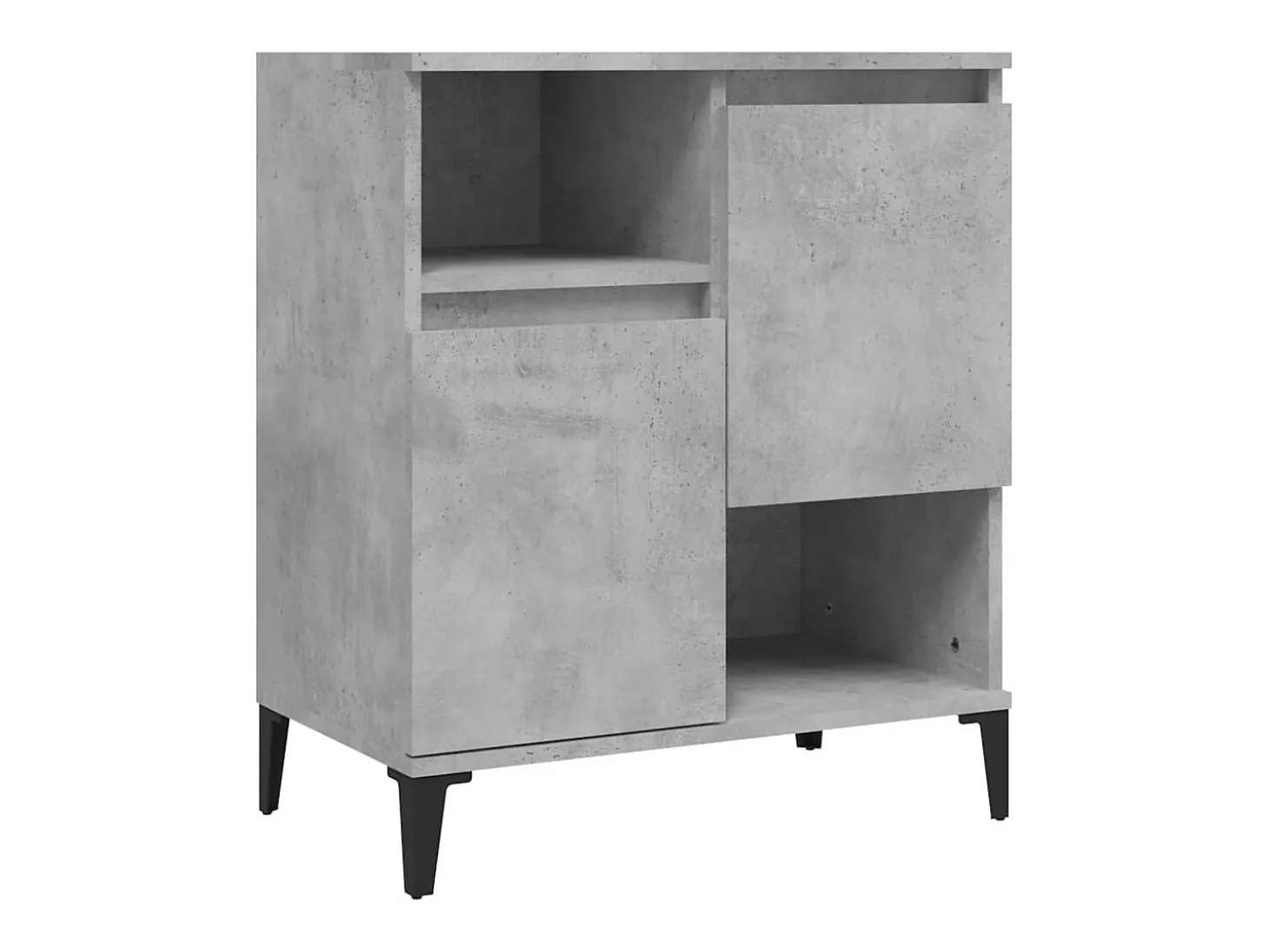Aparador de madera contrachapada gris hormigón 60x35x70 cm
