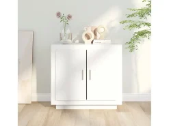 Aparador de madera contrachapada blanco 80x40x75 cm