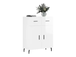 Aparador de madera contrachapada blanco brillante 69,5x34x90 cm ES67174