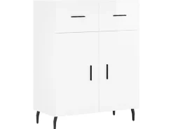 Aparador de madera contrachapada blanco brillante 69,5x34x90 cm ES67174