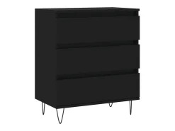 Aparador de madera contrachapada negro 60x35x70 cm ES89489