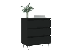 Aparador de madera contrachapada negro 60x35x70 cm ES89489