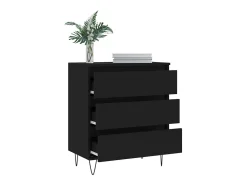 Aparador de madera contrachapada negro 60x35x70 cm ES89489