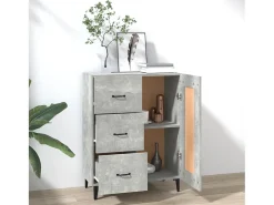 Aparador de madera contrachapada gris hormigón 69,5x34x90 cm ES61334