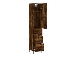 Aparador de madera contrachapada roble ahumado 34,5x34x180 cm ES74750
