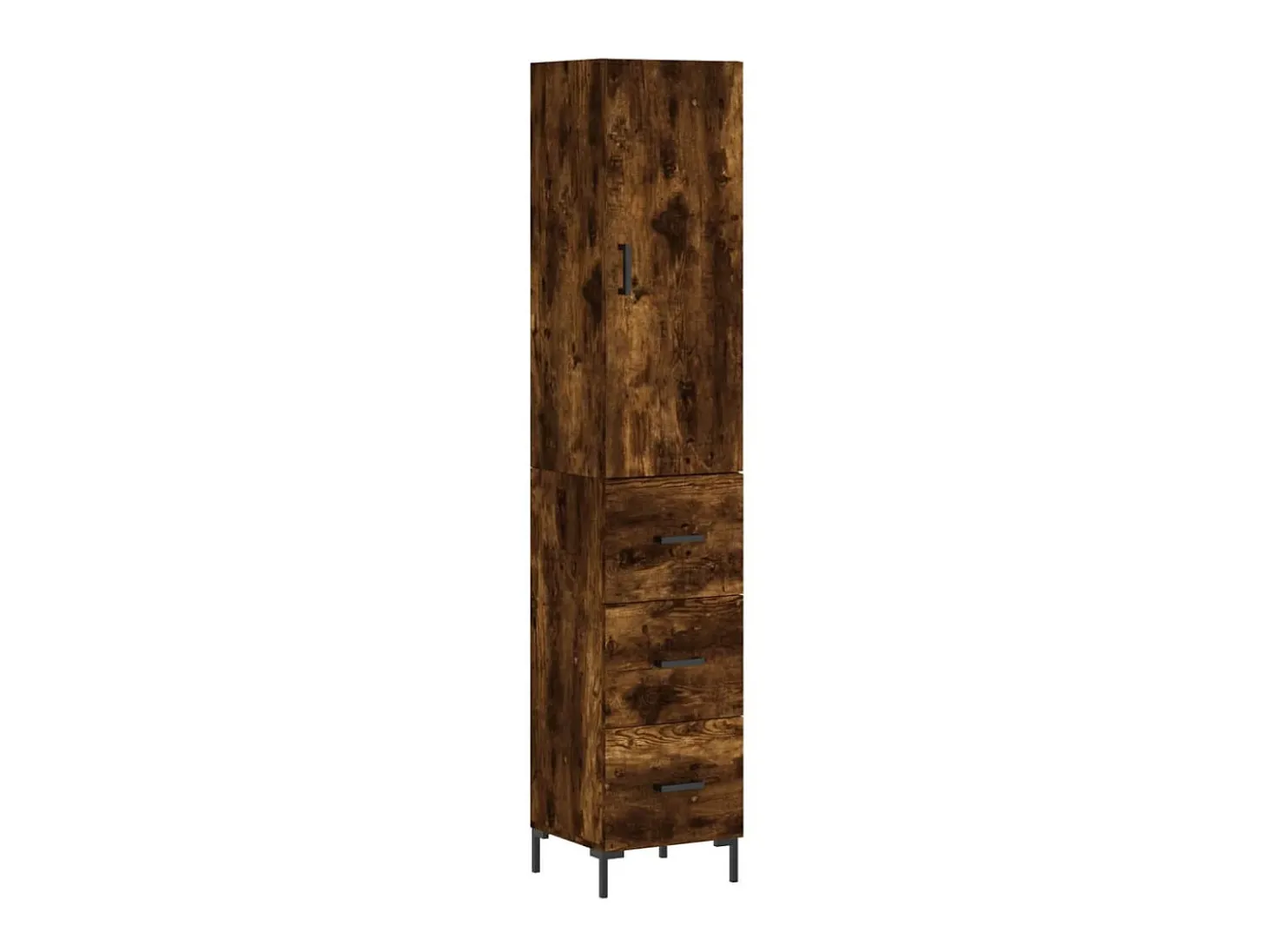 Aparador de madera contrachapada roble ahumado 34,5x34x180 cm ES74750