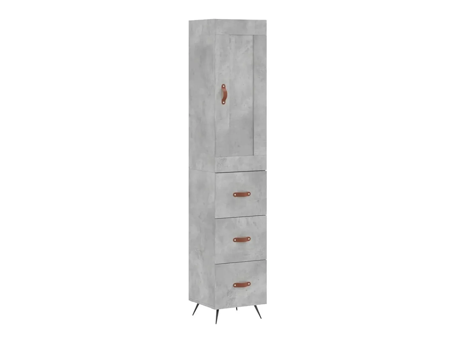 Aparador de madera contrachapada gris hormigón 34,5x34x180 cm ES25745