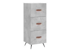Aparador de madera contrachapada gris hormigón 34,5x34x180 cm ES25745