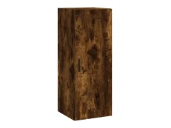 Aparador de madera contrachapada roble ahumado 34,5x34x180 cm ES47461