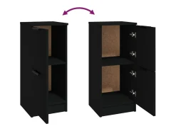 Aparador de madera contrachapada negro 30x30x70 cm